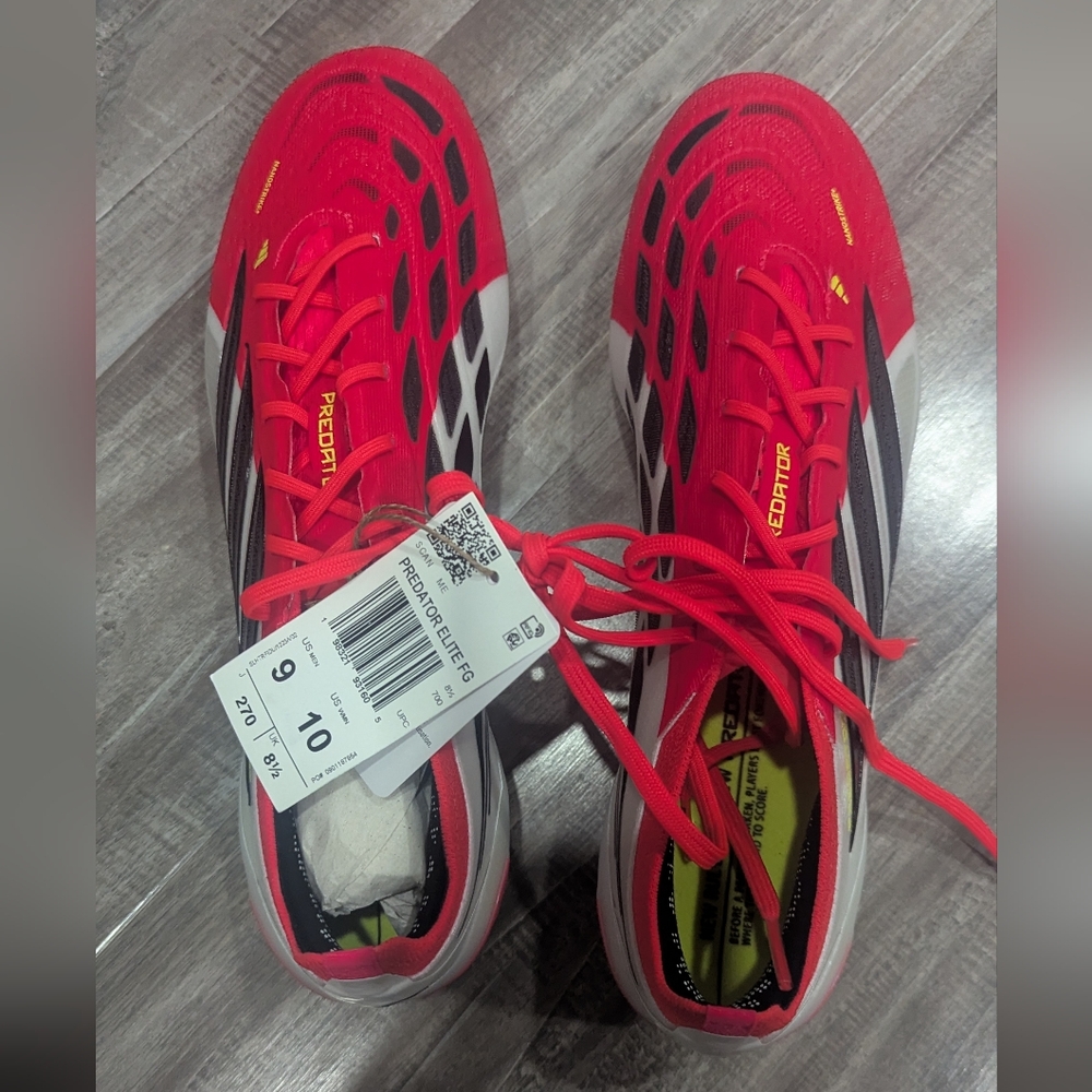 Adidas Predator Elite FG Red and Black cleats
